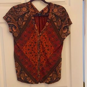 Lucky Brand Button Down Shirt Size Small Floral